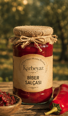 Kavanozda ev yapımı biber salçası