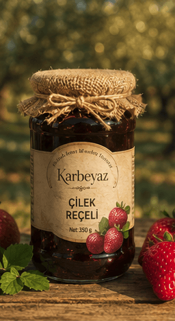 Kavanozda ev yapımı çilek reçeli